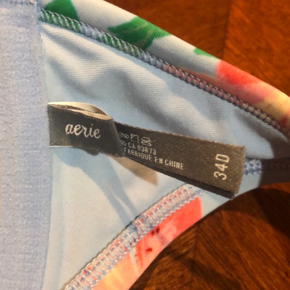 Aerie Floral Halter Bikini Top 34D - Picture 4 of 6